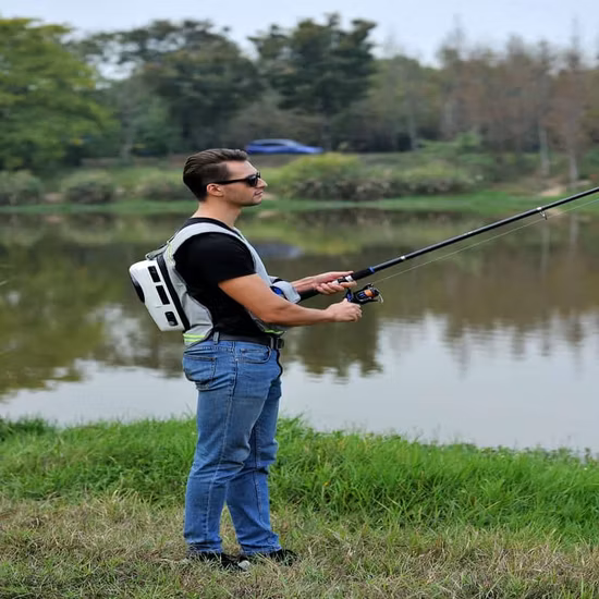 Bolsa de resfriamento Lightsummer com componentes completos de HVAC e pode operar ar condicionado leve com bateria para caminhadas/pesca/trabalho ao ar livre/motociclismo